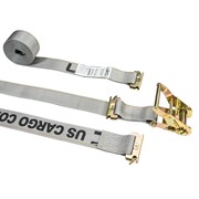 US CARGO CONTROL 2" x 16' Gray E-Track Ratchet Strap w/ Double-Fitted End 5316SEFCLE-GRY